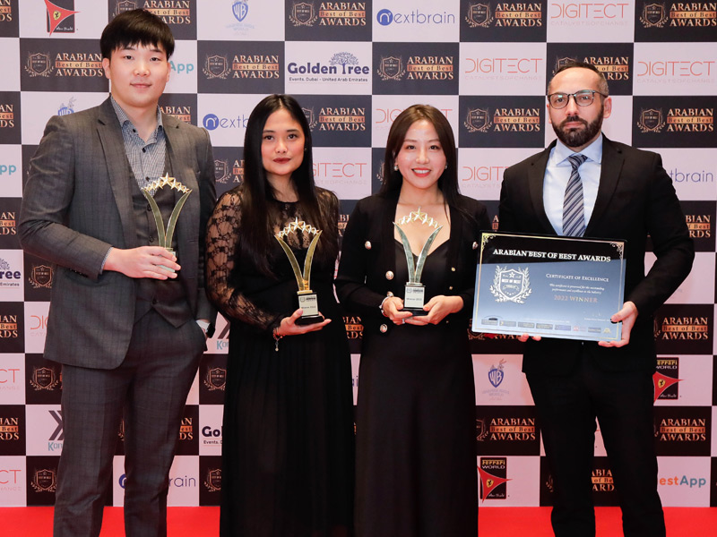 Winners celebrating recognition for connected device innovation